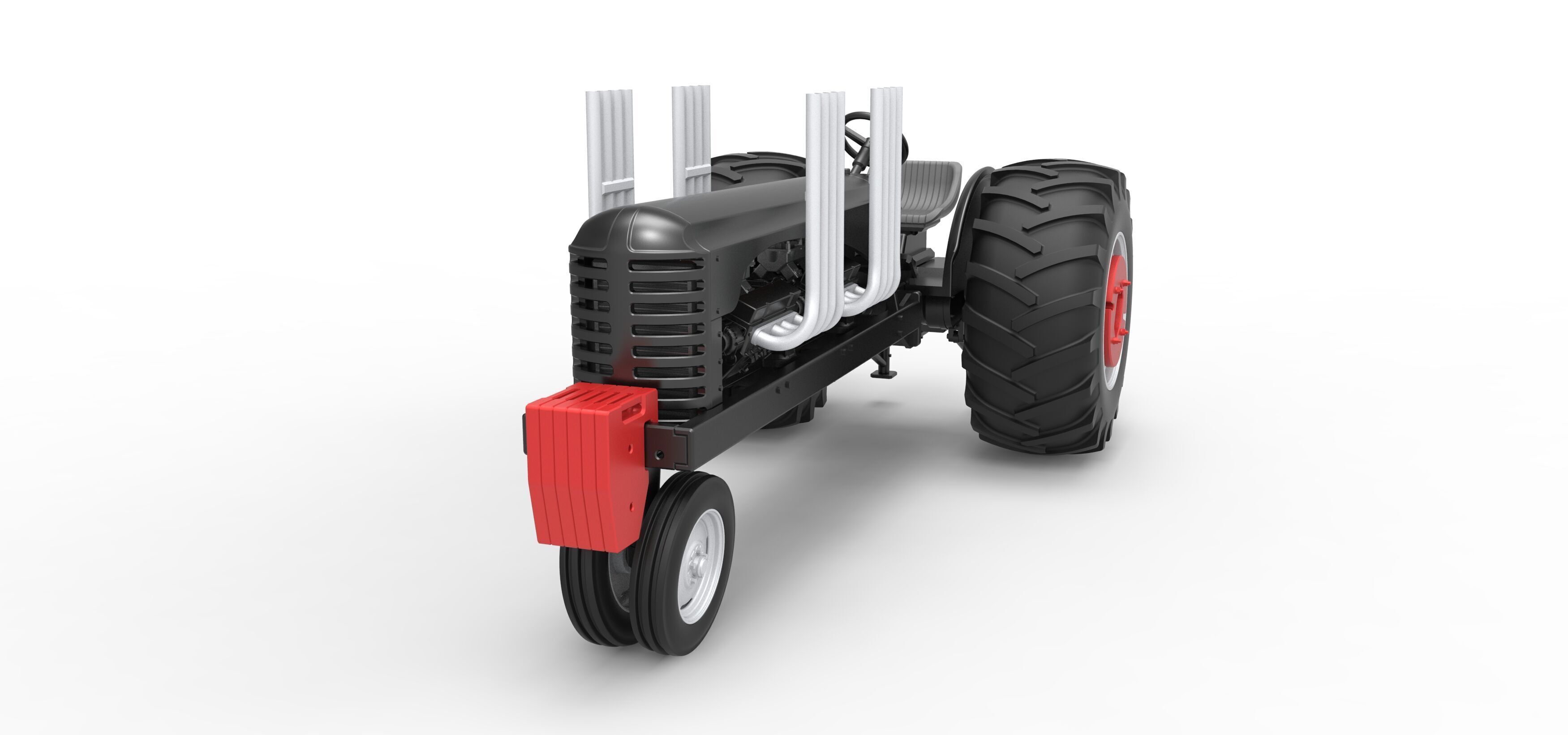 Vintage Small block Pulling tractor Version 3 Scale 1 to 25 3D print model_5