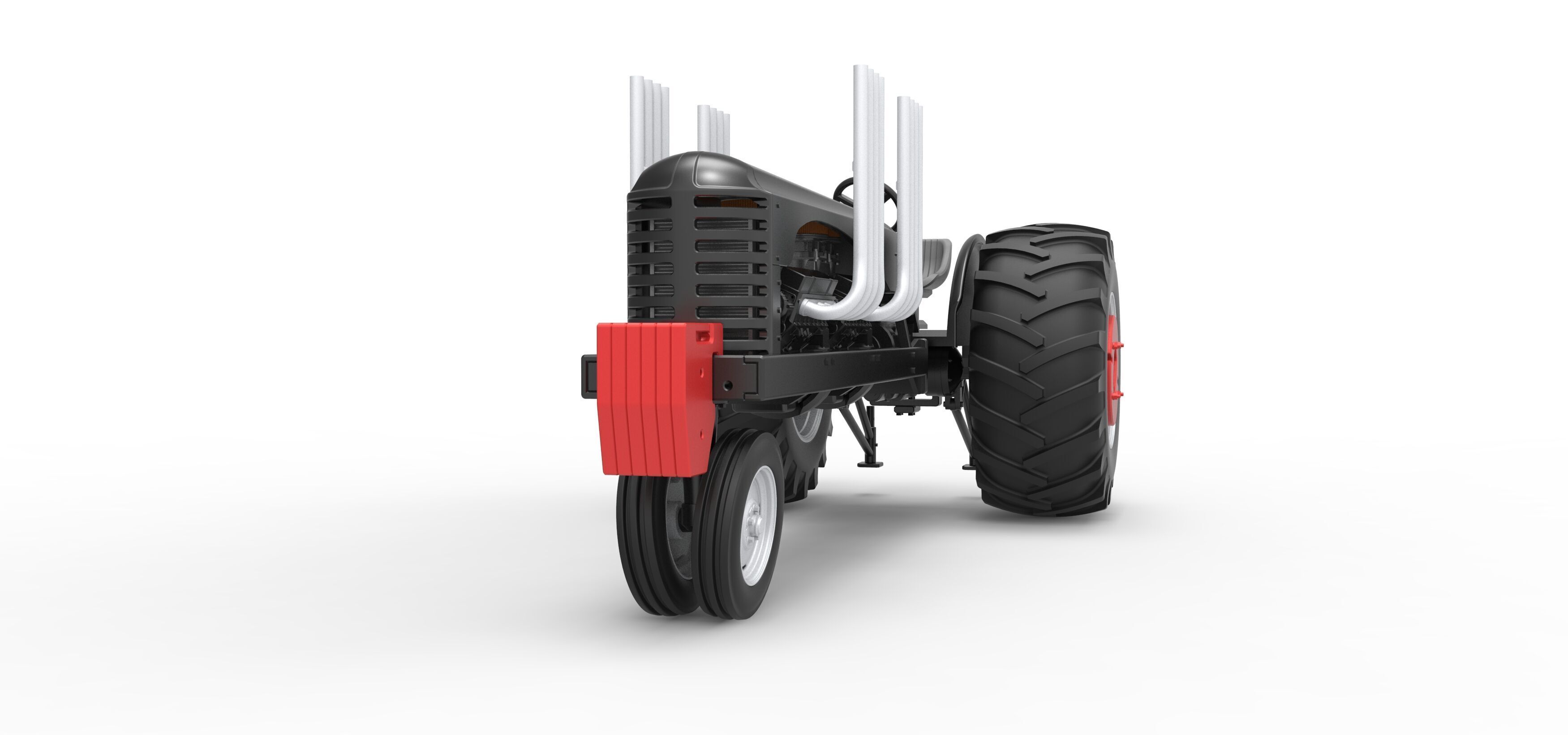 Vintage Small block Pulling tractor Version 3 Scale 1 to 25 3D print model_6