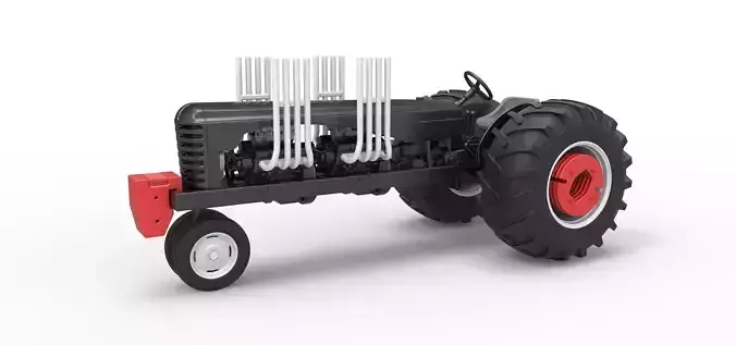 Vintage Small block Pulling tractor Version 3 Scale 1 to 25