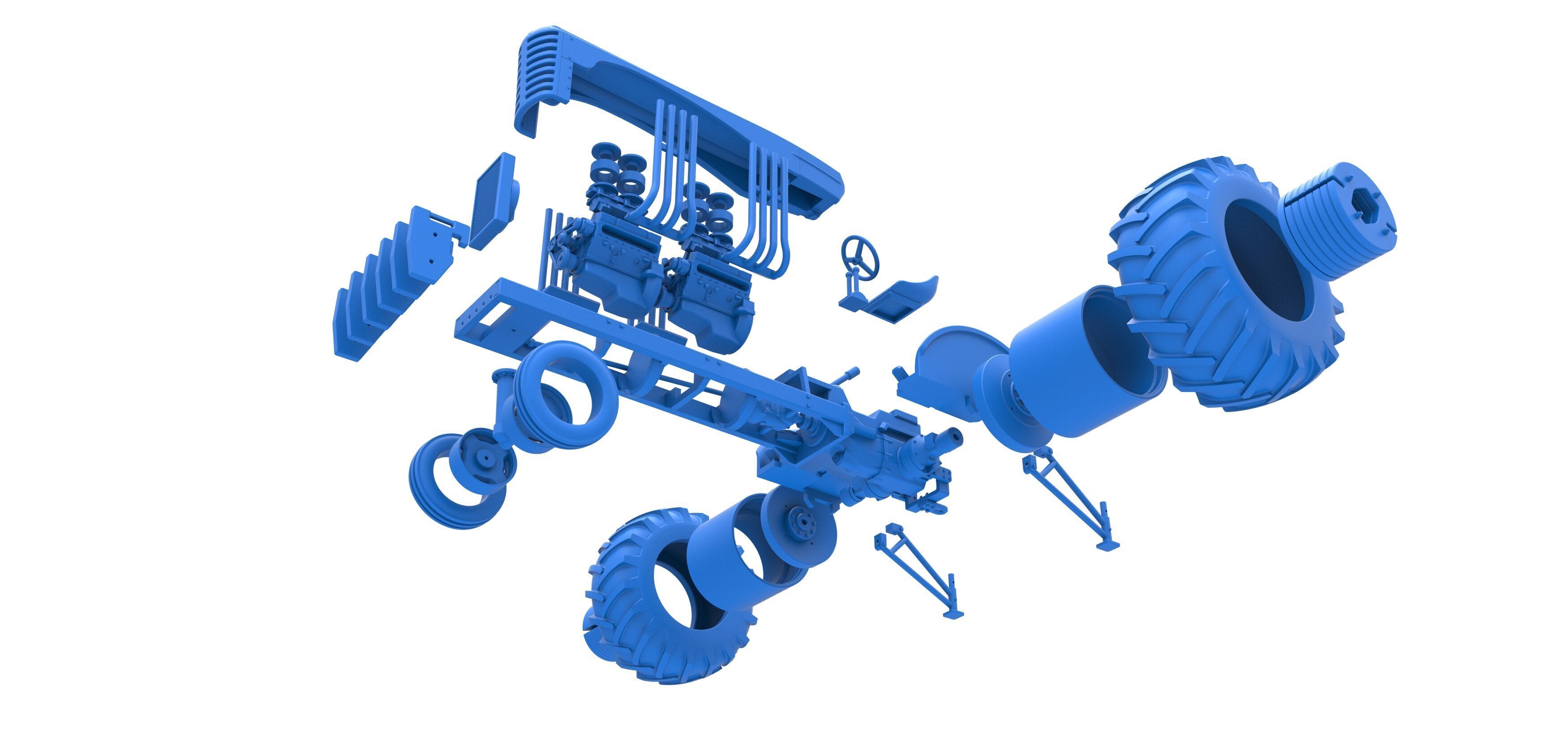 Vintage Small block Pulling tractor Version 3 Scale 1 to 25 3D print model_49