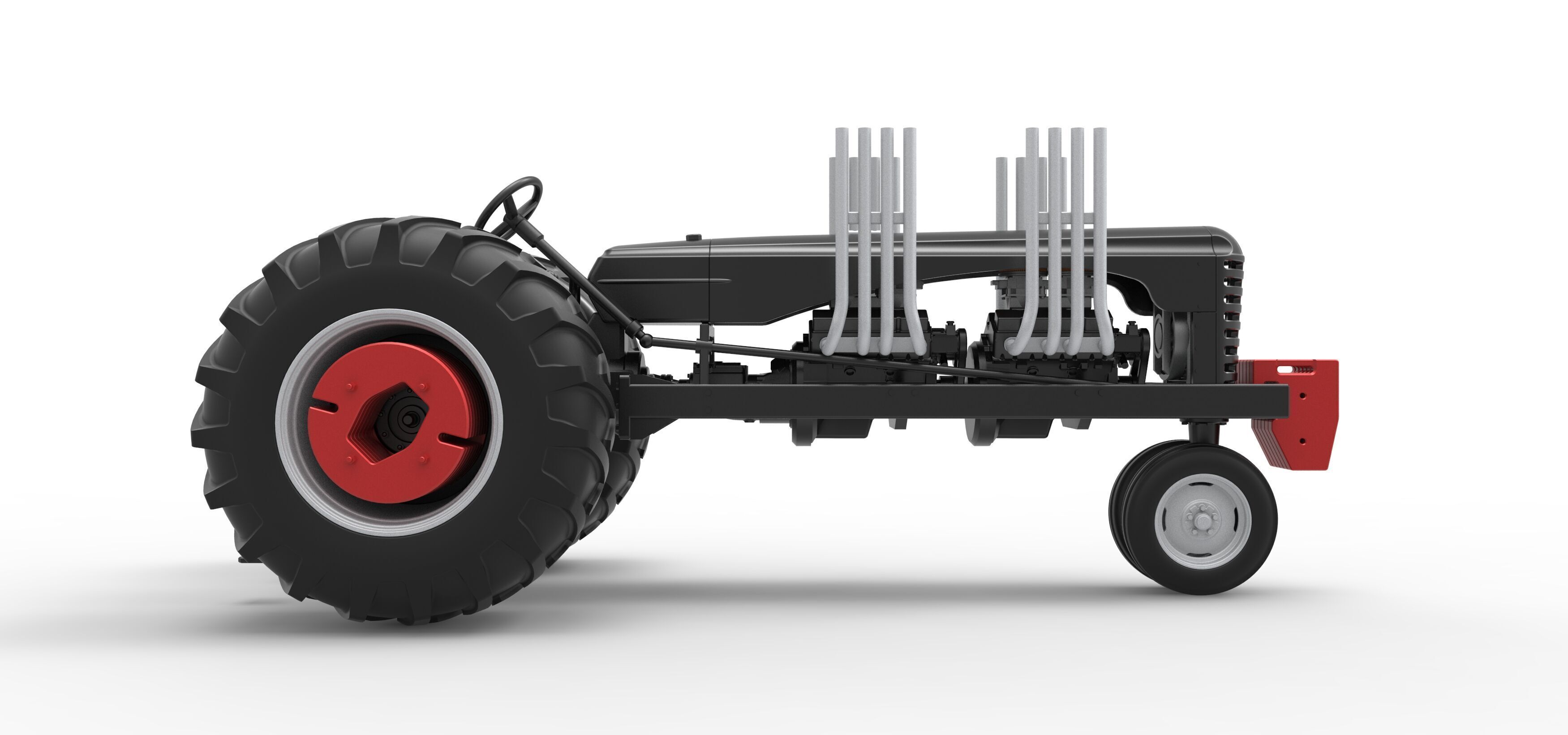 Vintage Small block Pulling tractor Version 3 Scale 1 to 25 3D print model_20