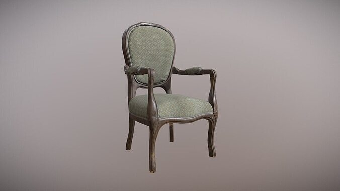 Leather chair Low-poly 3D model