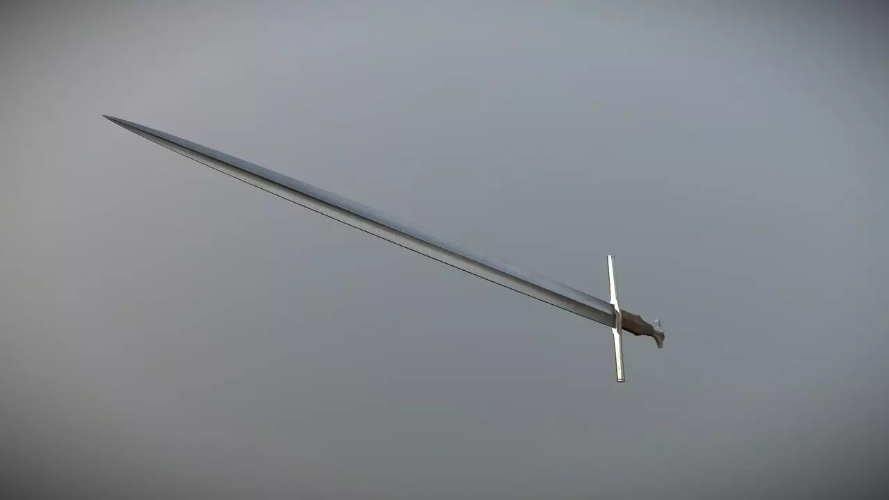 Longsword Low-poly 3D model_0
