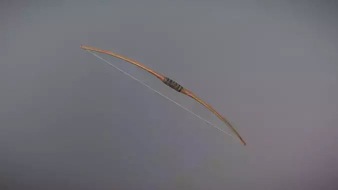 Medieval Longbow Low-poly 3D model