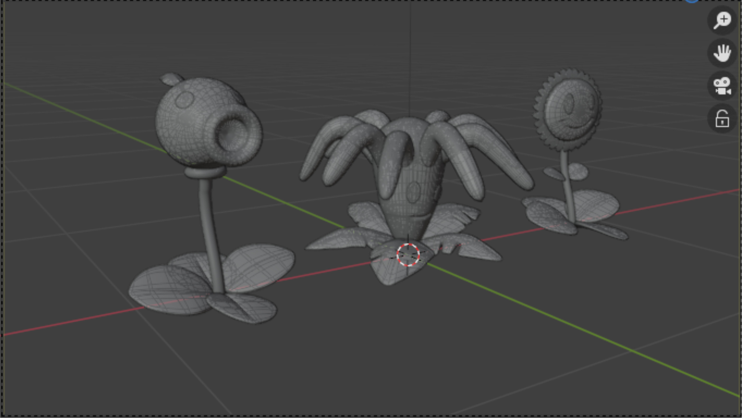 zombie vs plants 3D model_3
