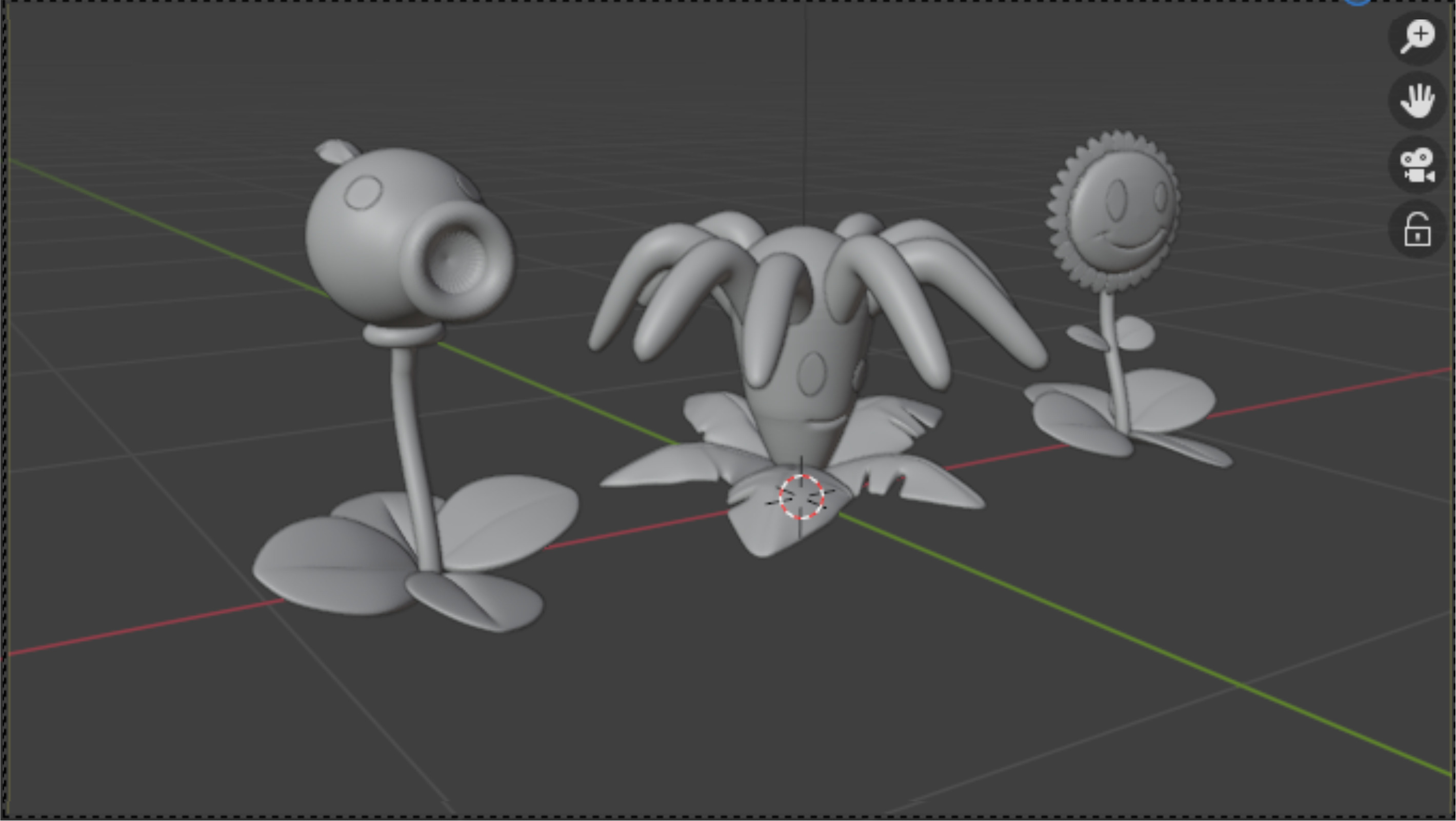zombie vs plants 3D model_2
