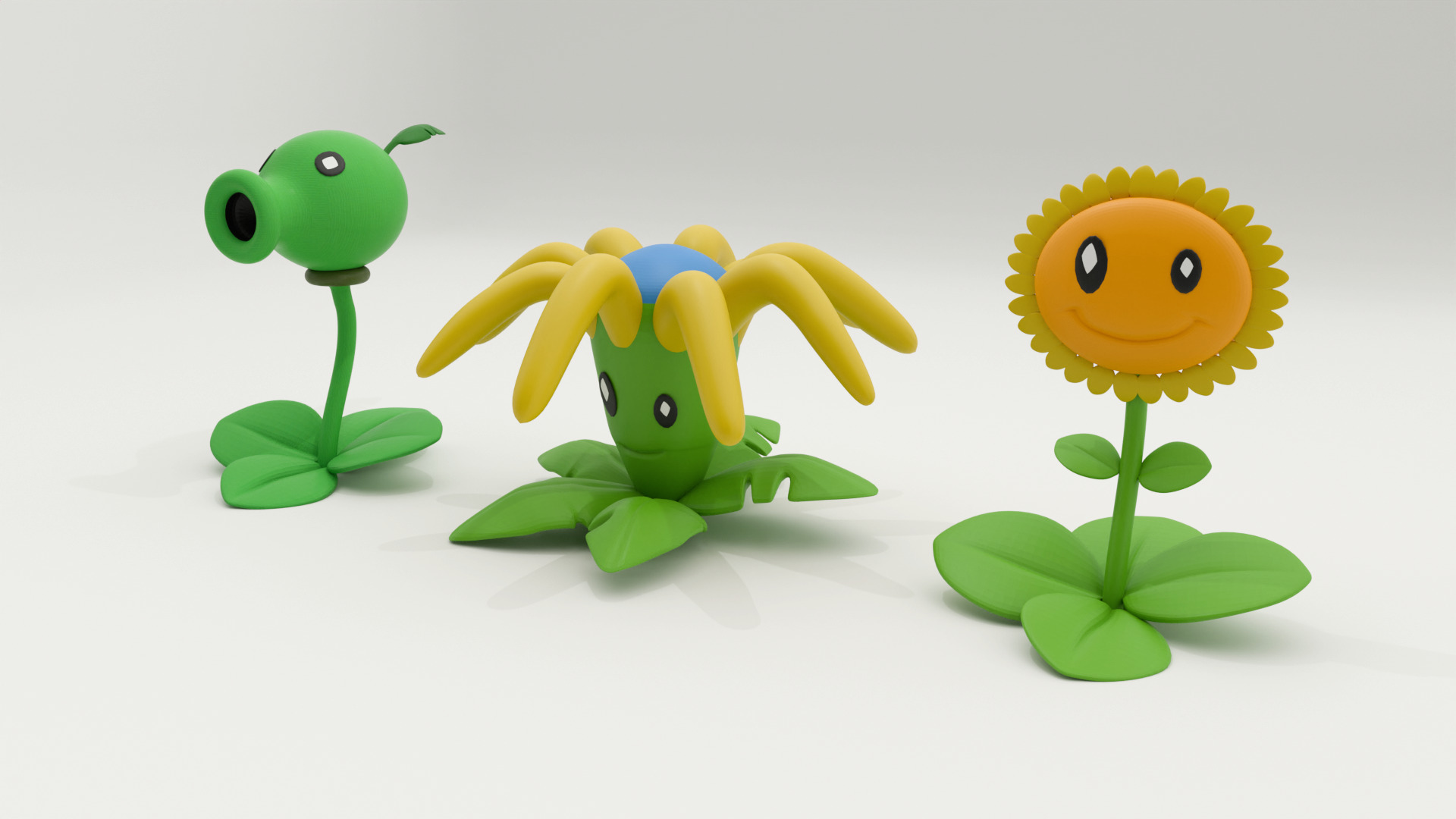 zombie vs plants 3D model_1