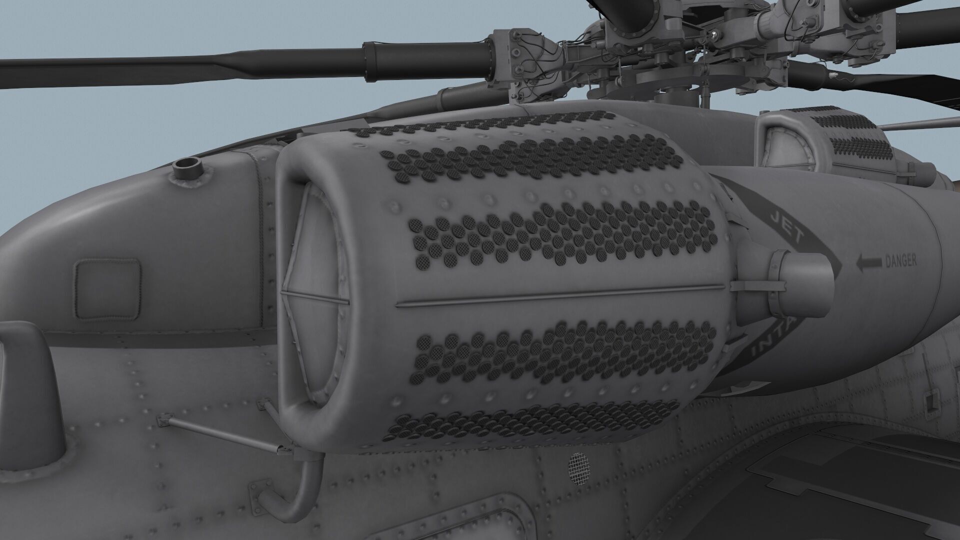 MH-53E Sea Dragon US Navy Basic Animation Low-poly 3D model_22