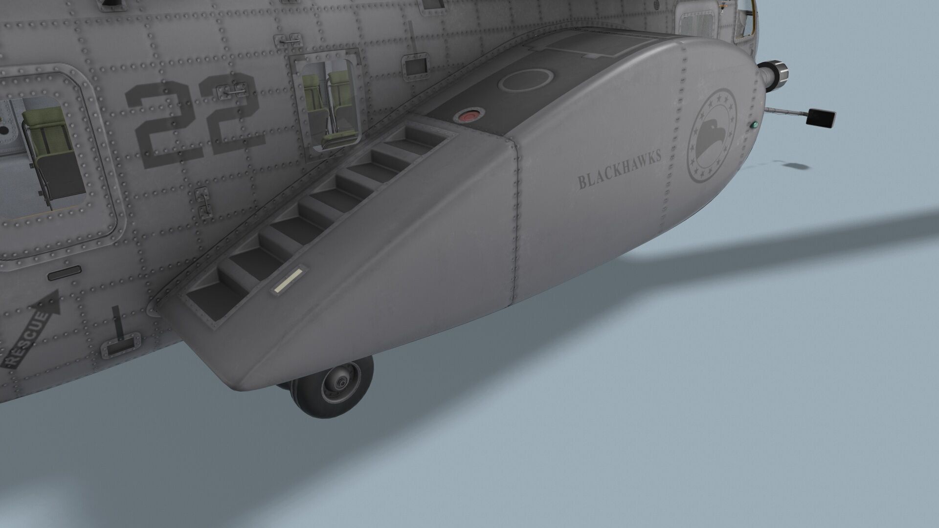 MH-53E Sea Dragon US Navy Basic Animation Low-poly 3D model_15