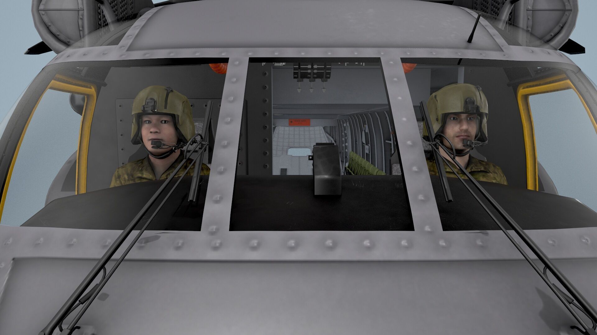 MH-53E Sea Dragon US Navy Basic Animation Low-poly 3D model_5