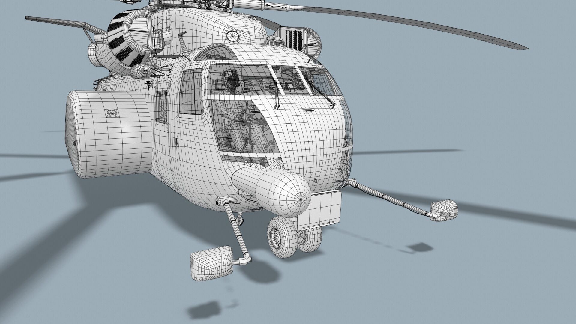 MH-53E Sea Dragon US Navy Basic Animation Low-poly 3D model_33