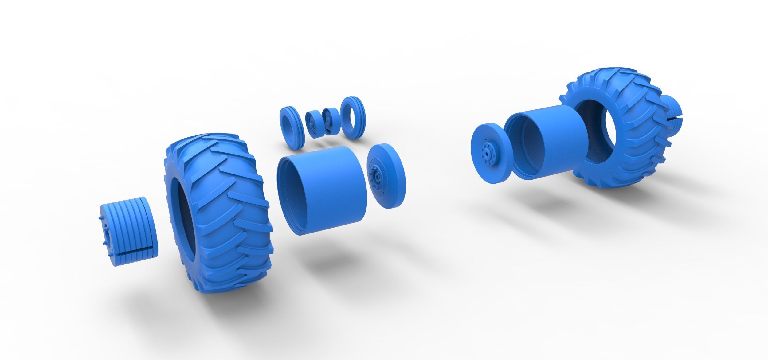 Wheel Set Vintage Small block Pulling tractor V2 Scale 1 to 25 3D print model_9