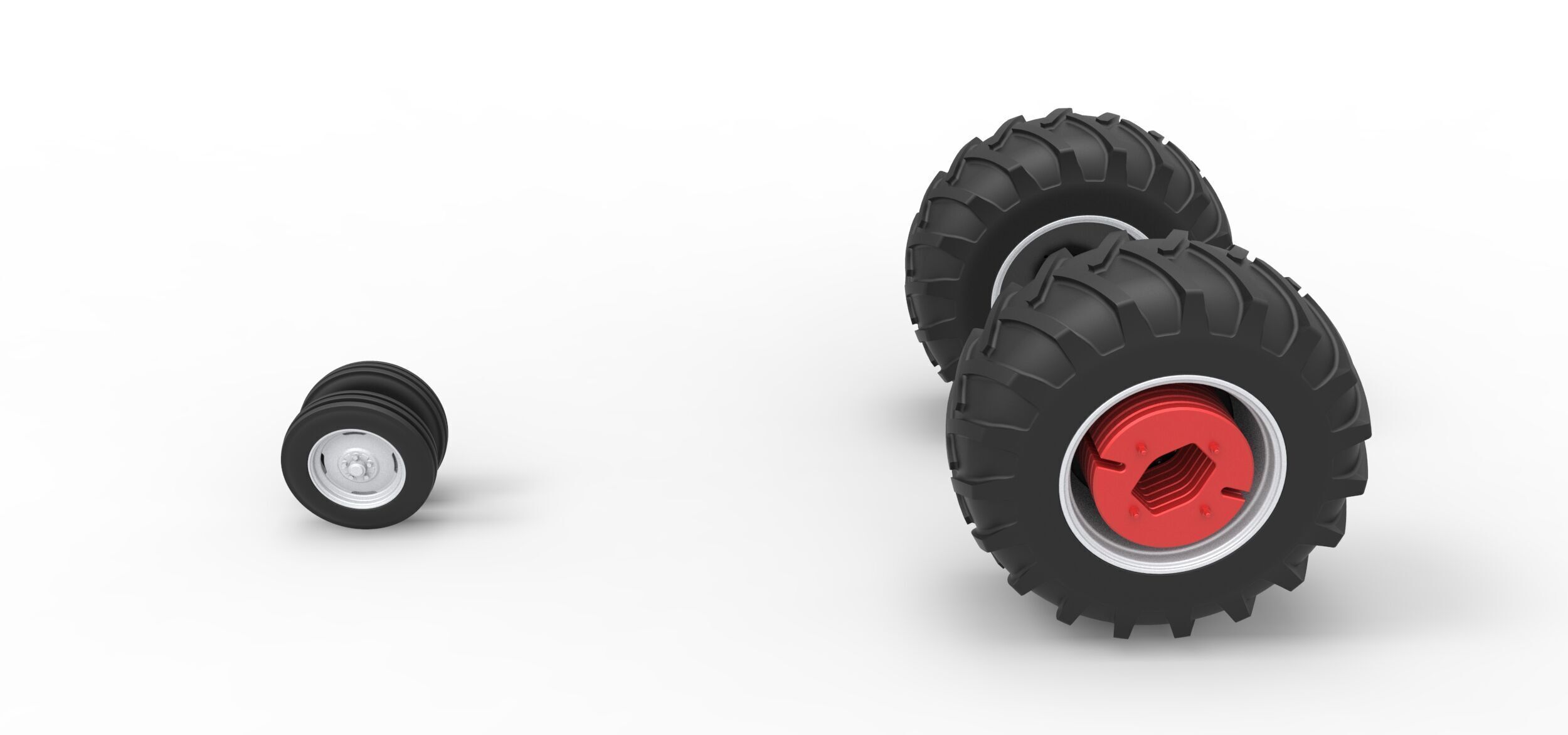 Wheel Set Vintage Small block Pulling tractor V2 Scale 1 to 25 3D print model_5