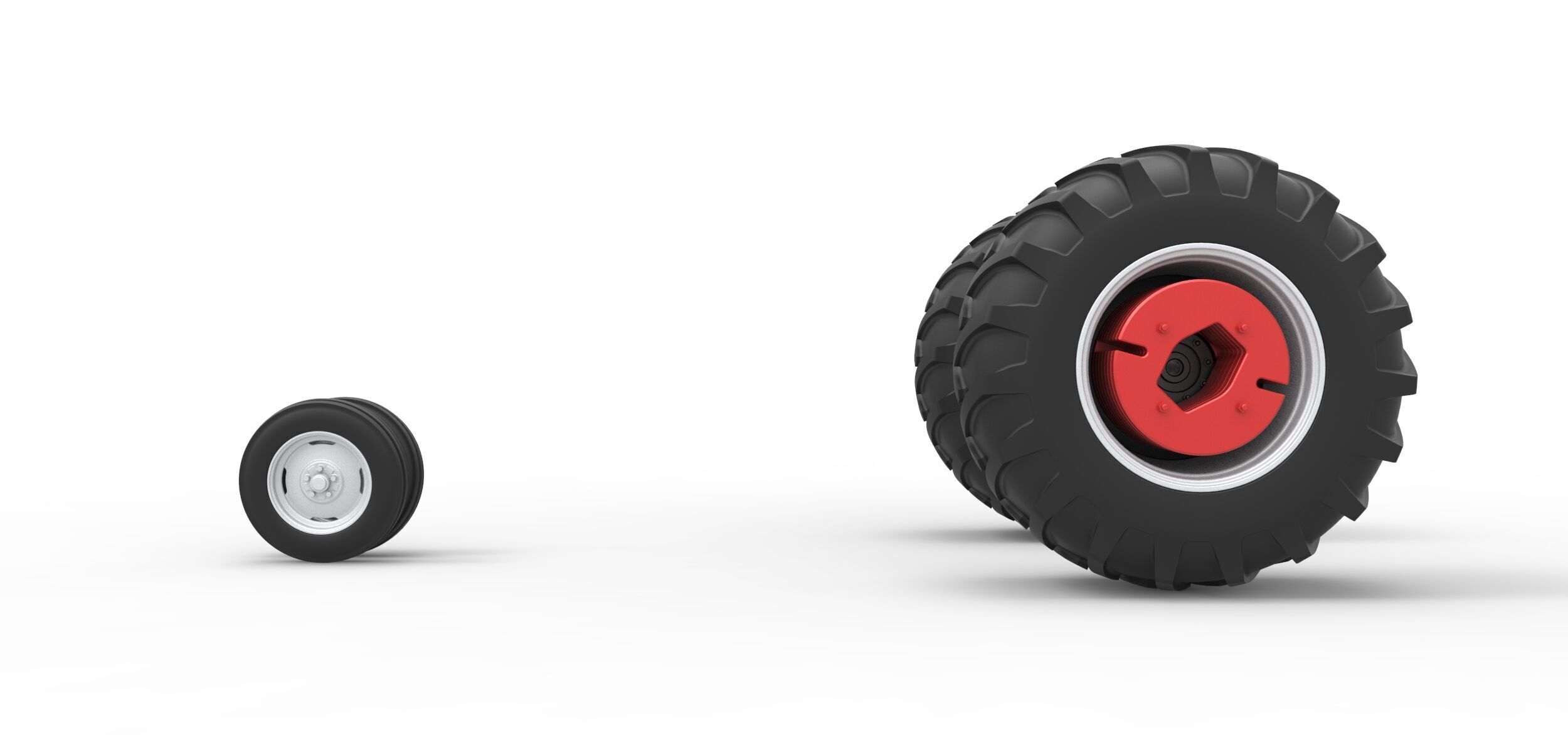 Wheel Set Vintage Small block Pulling tractor V2 Scale 1 to 25 3D print model_4