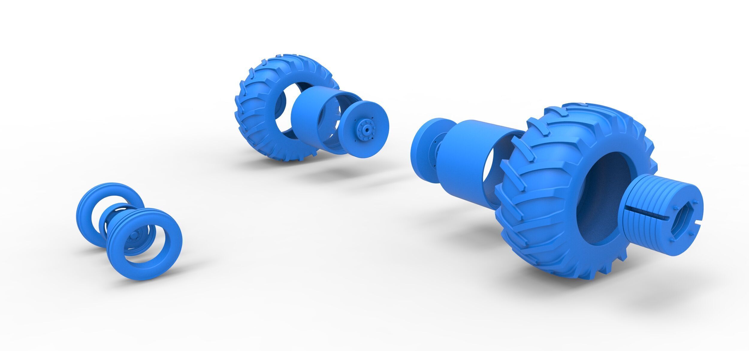 Wheel Set Vintage Small block Pulling tractor V2 Scale 1 to 25 3D print model_8