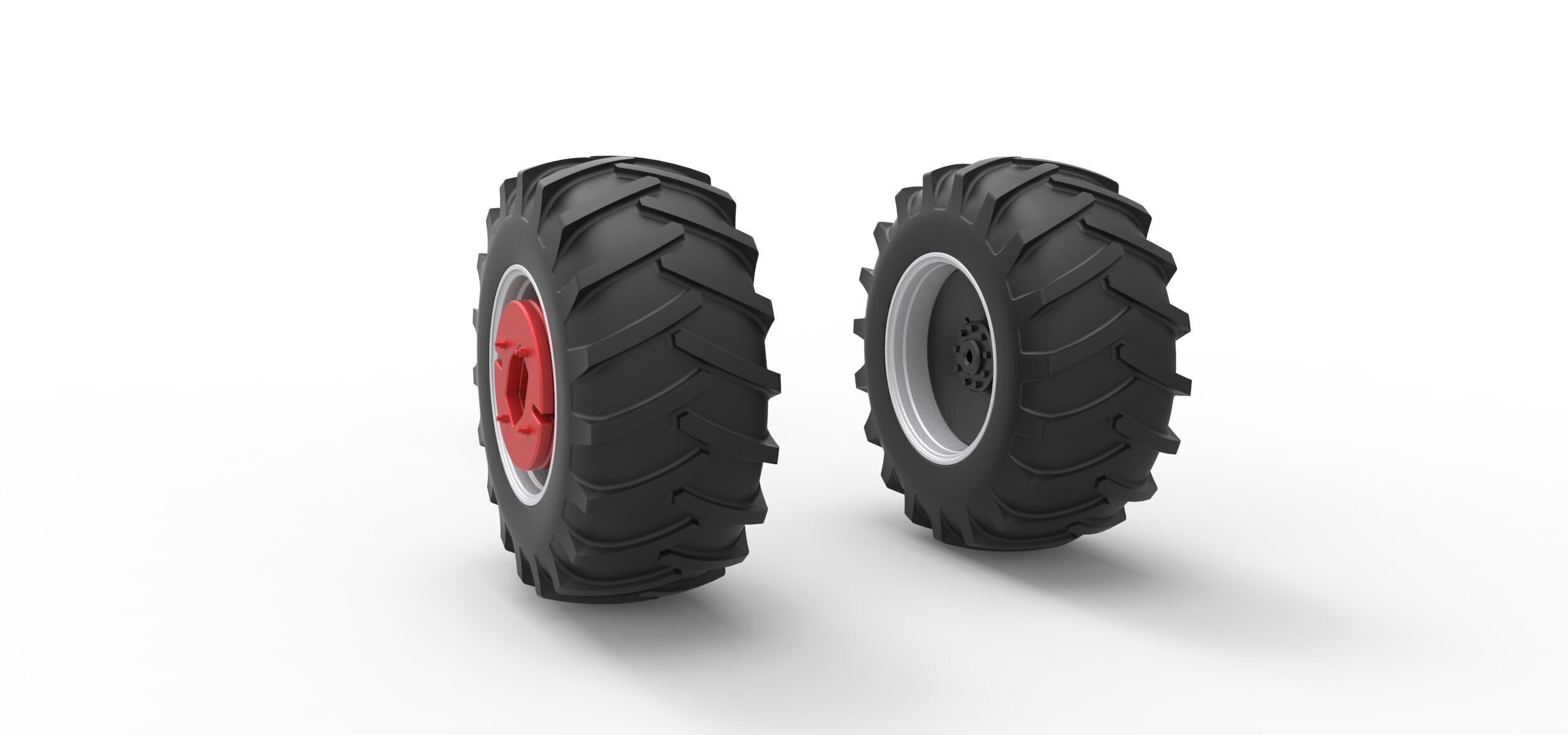 Wheel Set Vintage Small block Pulling tractor V2 Scale 1 to 25 3D print model_6