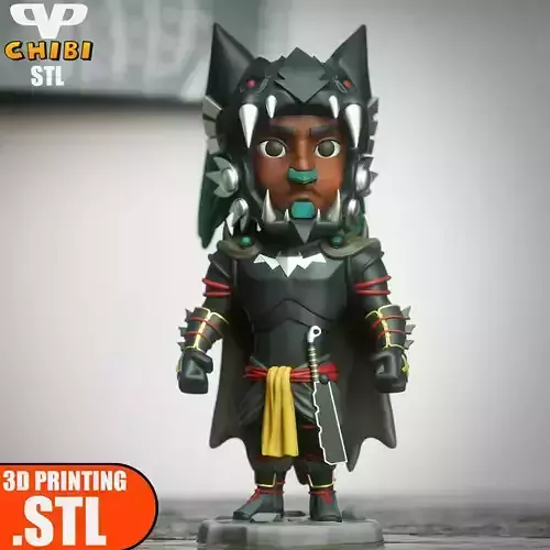 Batman Azteca Chibi STL for 3D Printing ChibiSTL 3DXM 3D print model