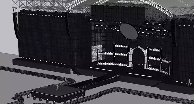 LADY GAGA COACHELLAC CONCERT STAGE MODEL - high detail