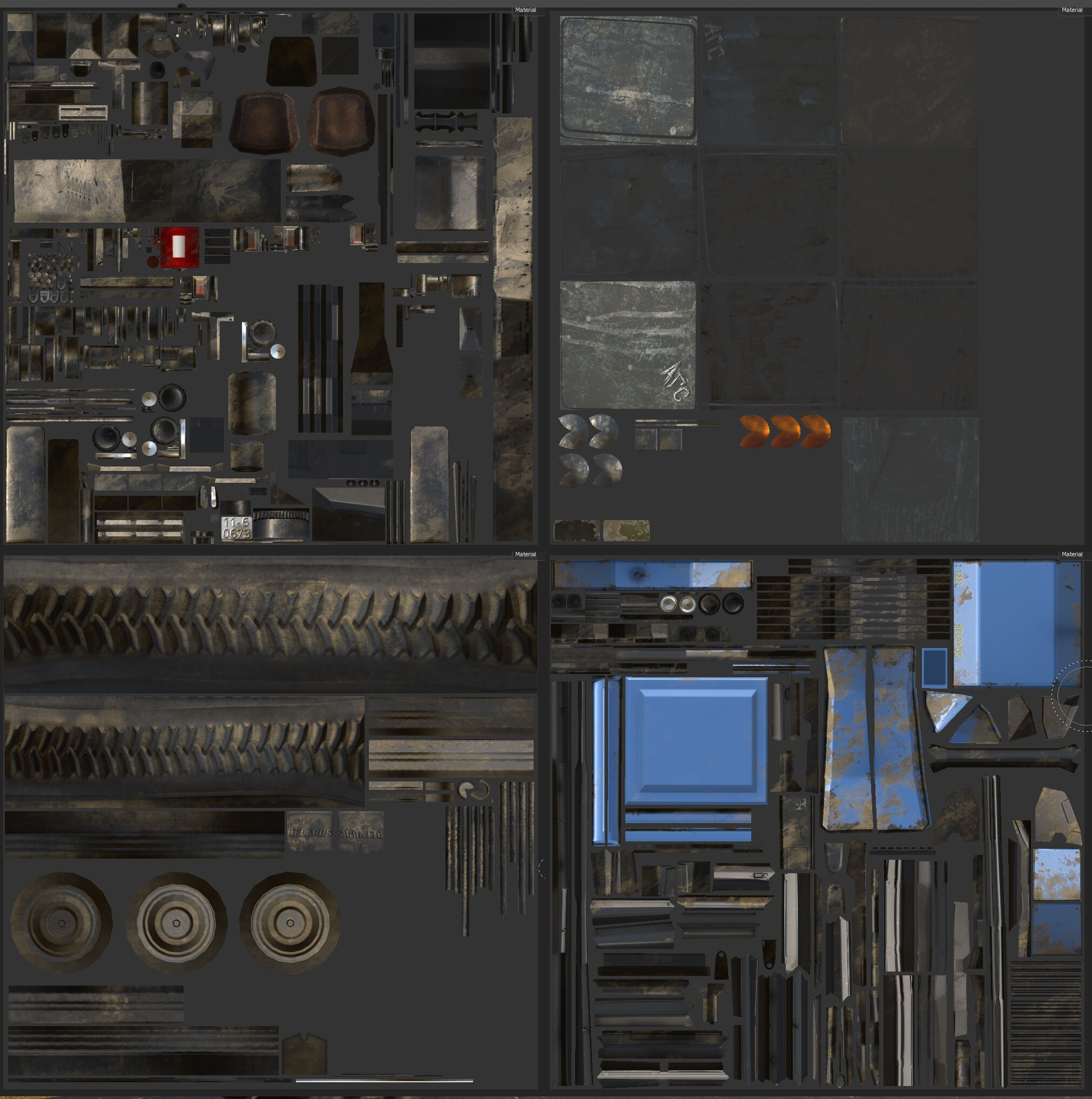 Tractor Belarus 1221 Game Ready Asset PBR Texture   Low-poly 3D model_4