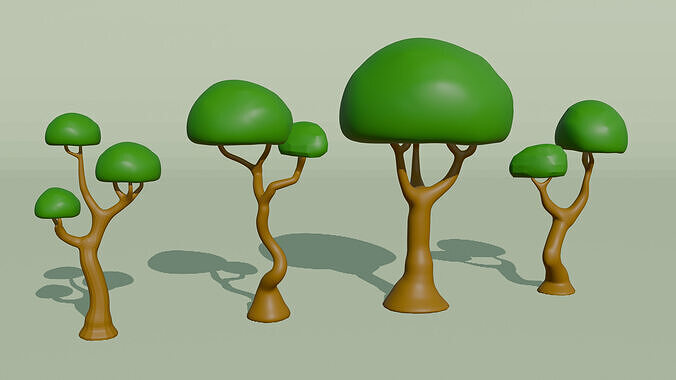 Free Trees Low Poly 3D Model Pack Free 3D model