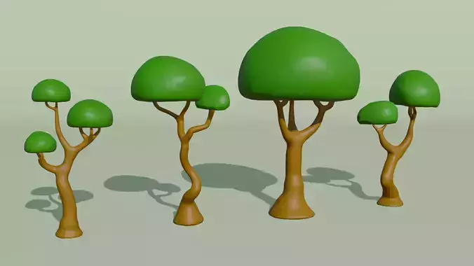 Free Trees Low Poly 3D Model Pack