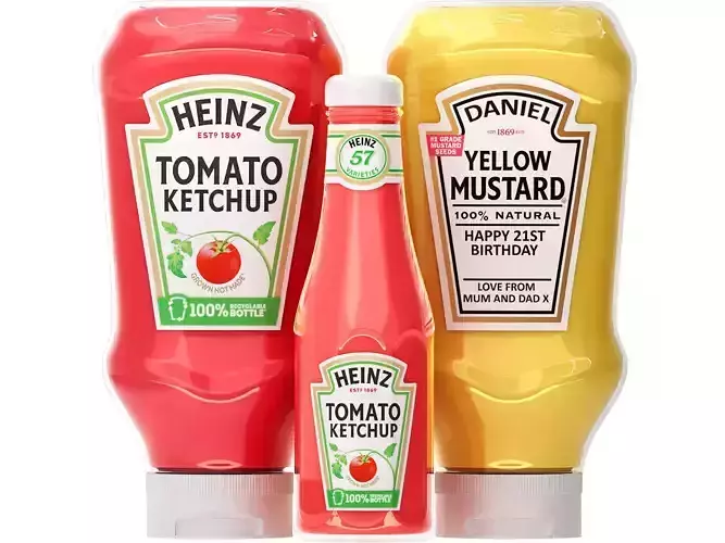 heinz tomato ketchup and yellow mustard