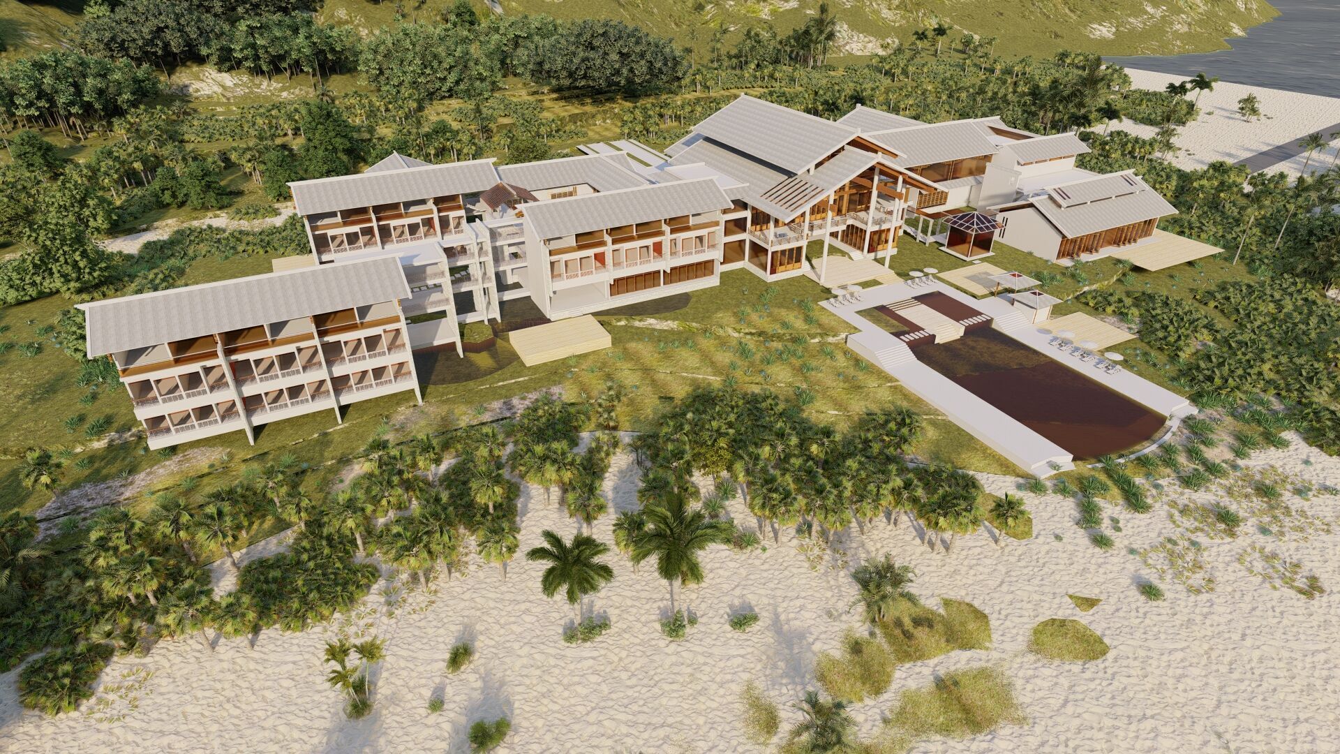 Hotel Beach-Hotel Beach Resort 3D model_4