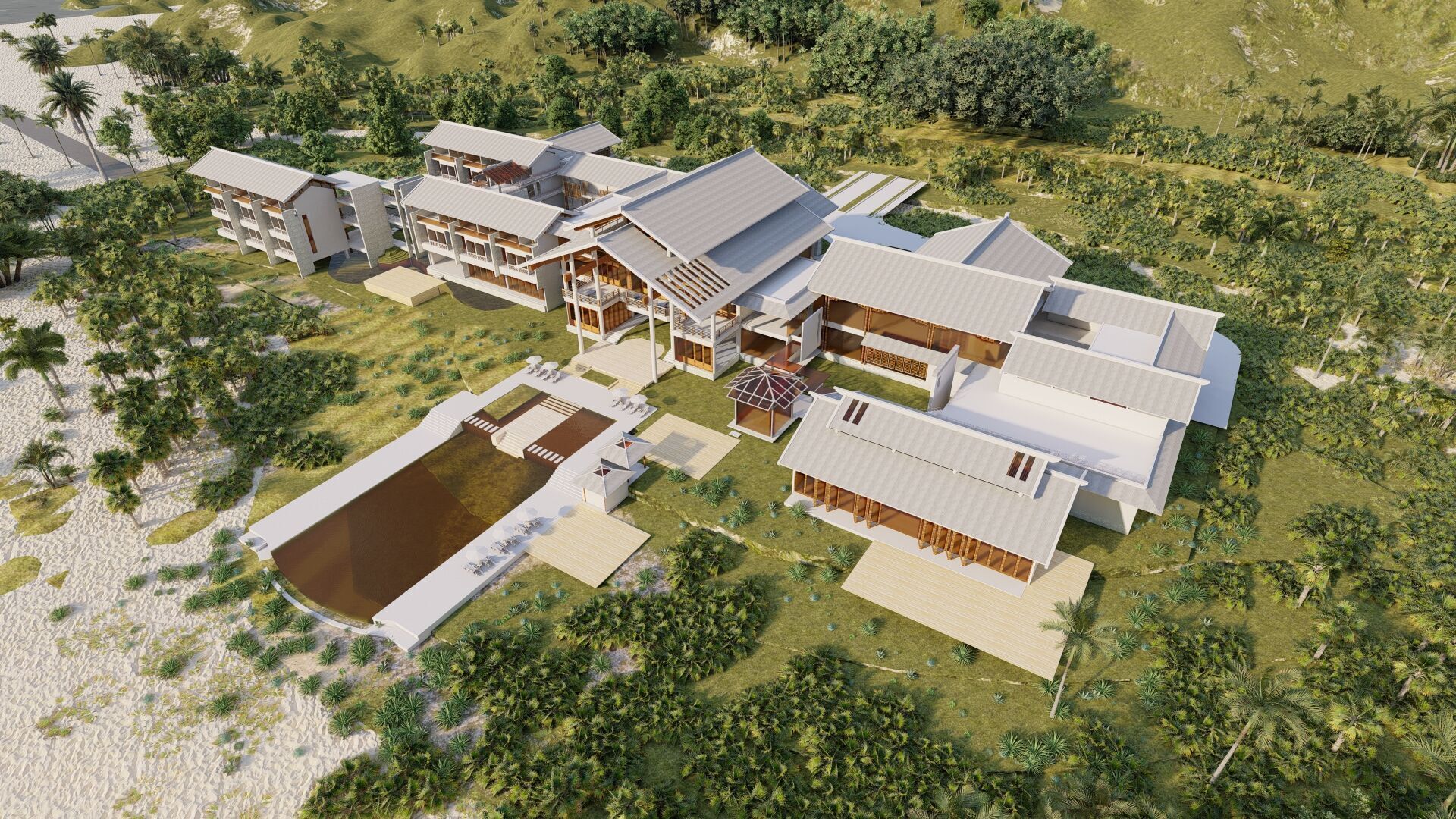 Hotel Beach-Hotel Beach Resort 3D model_3