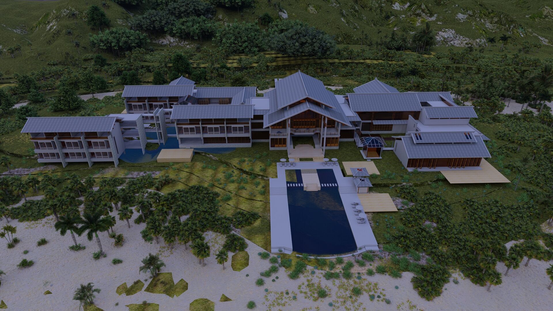 Hotel Beach-Hotel Beach Resort 3D model_12
