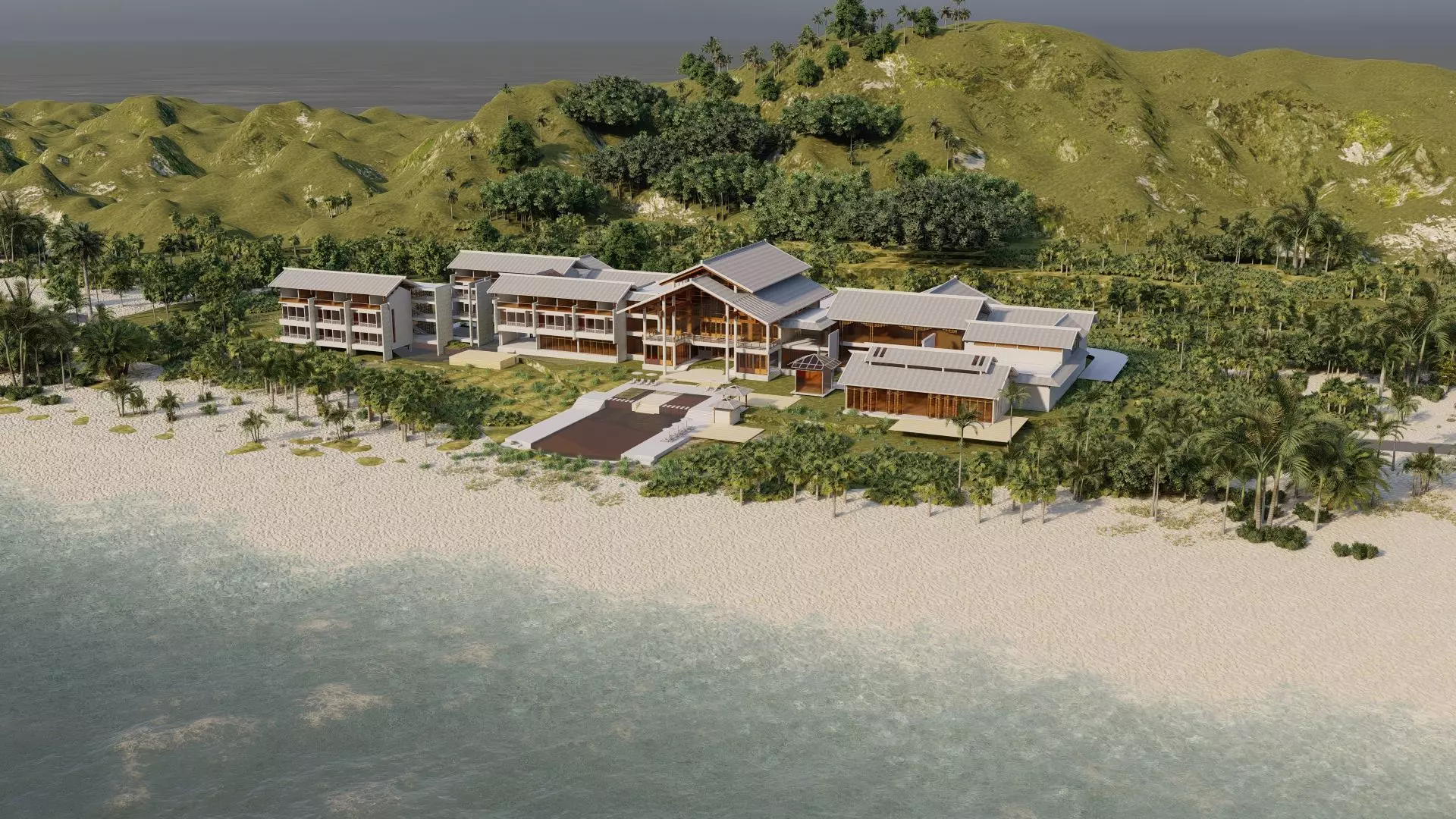 Hotel Beach-Hotel Beach Resort 3D model_0