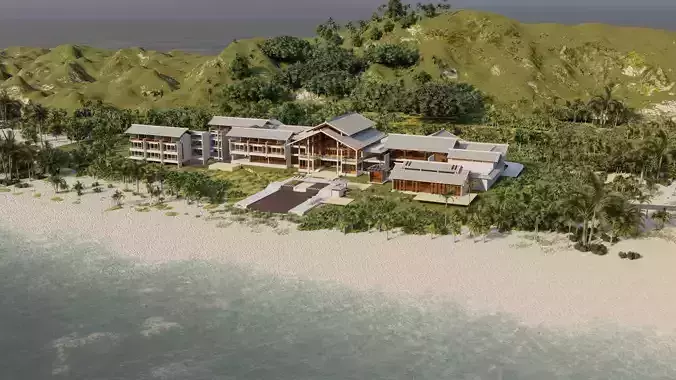Hotel Beach-Hotel Beach Resort 3D model