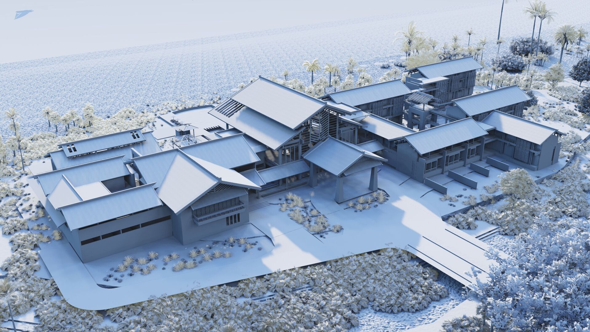 Hotel Beach-Hotel Beach Resort 3D model_5