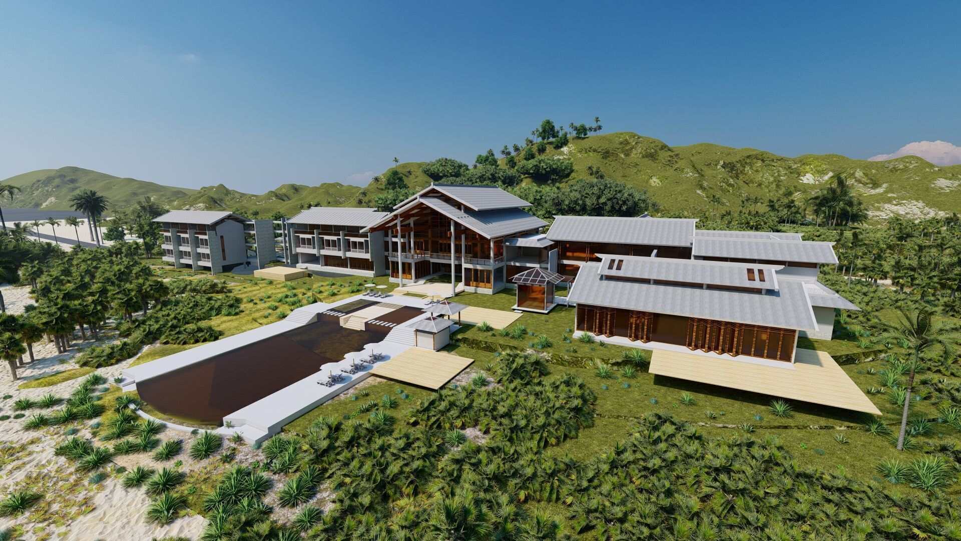 Hotel Beach-Hotel Beach Resort 3D model_11