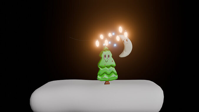 Cartoon moon 3D model