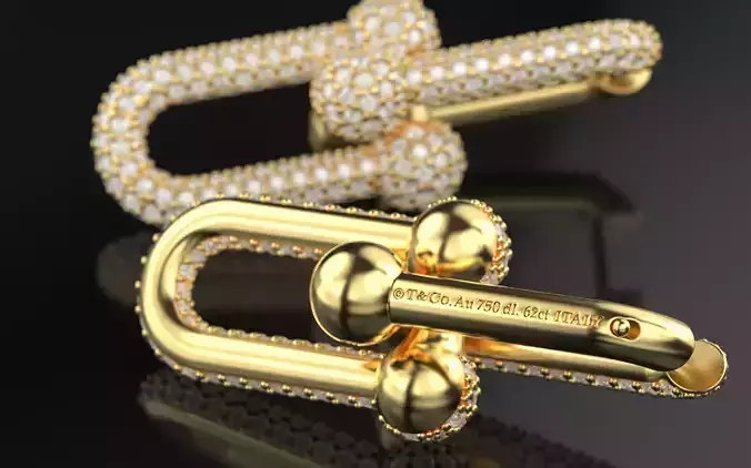 Tiffany Earring Large Link HardWear - all diamond