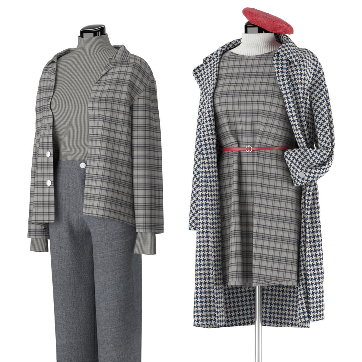 Mannequin Set Vol 003 Low-poly 3D model_5