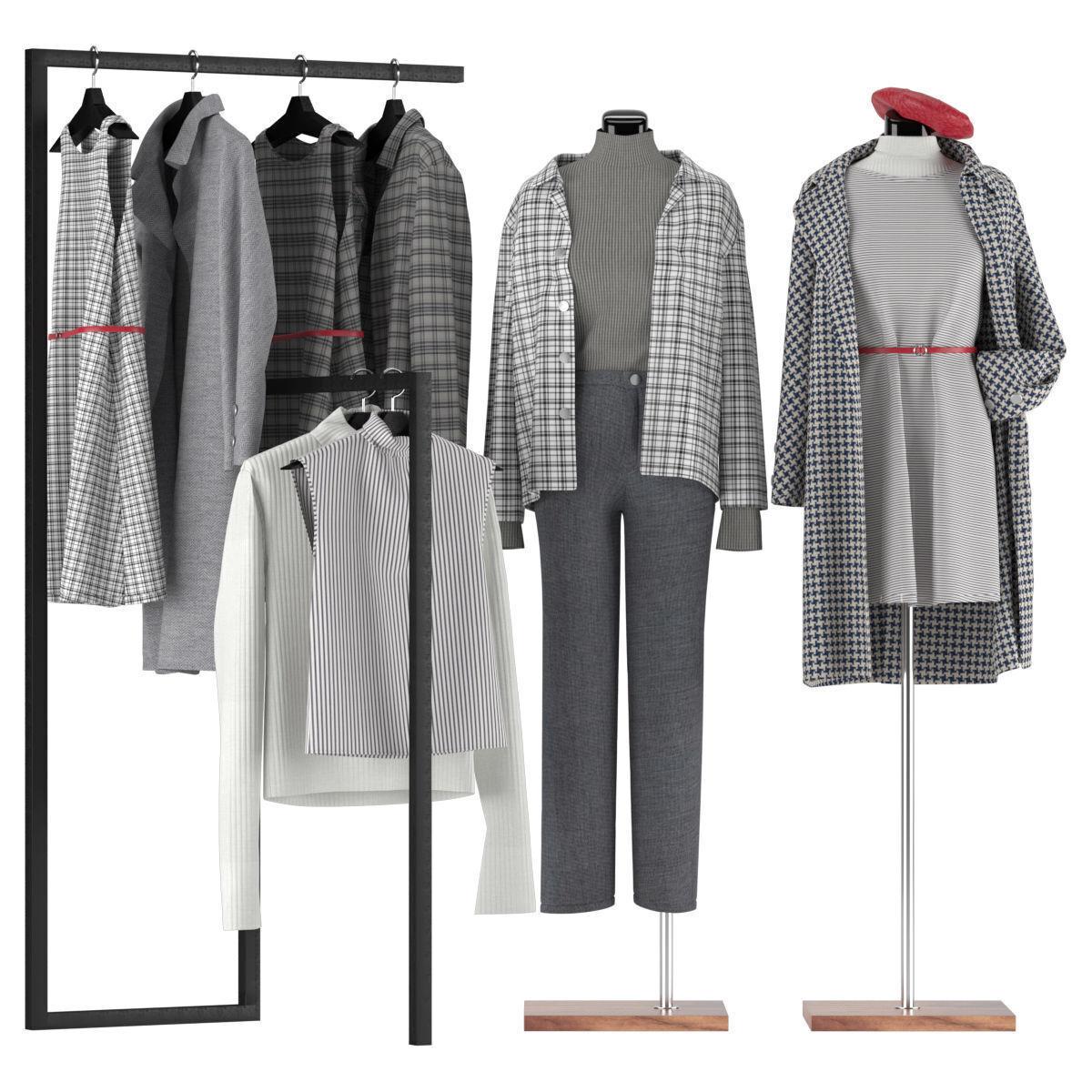 Mannequin Set Vol 003 Low-poly 3D model_2