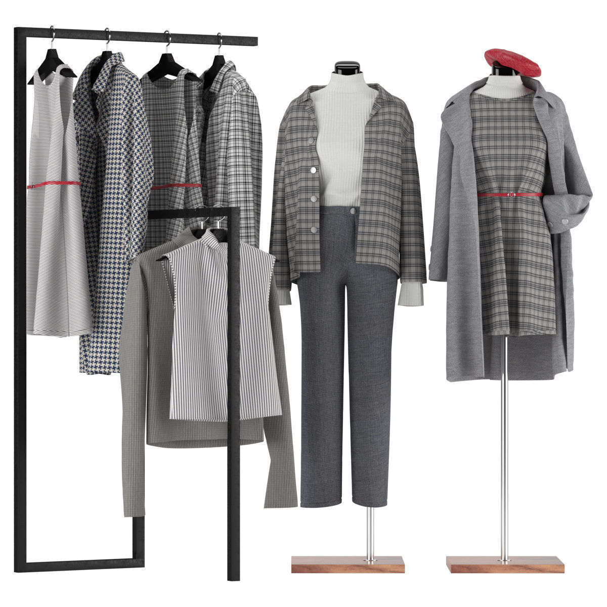 Mannequin Set Vol 003 Low-poly 3D model_1