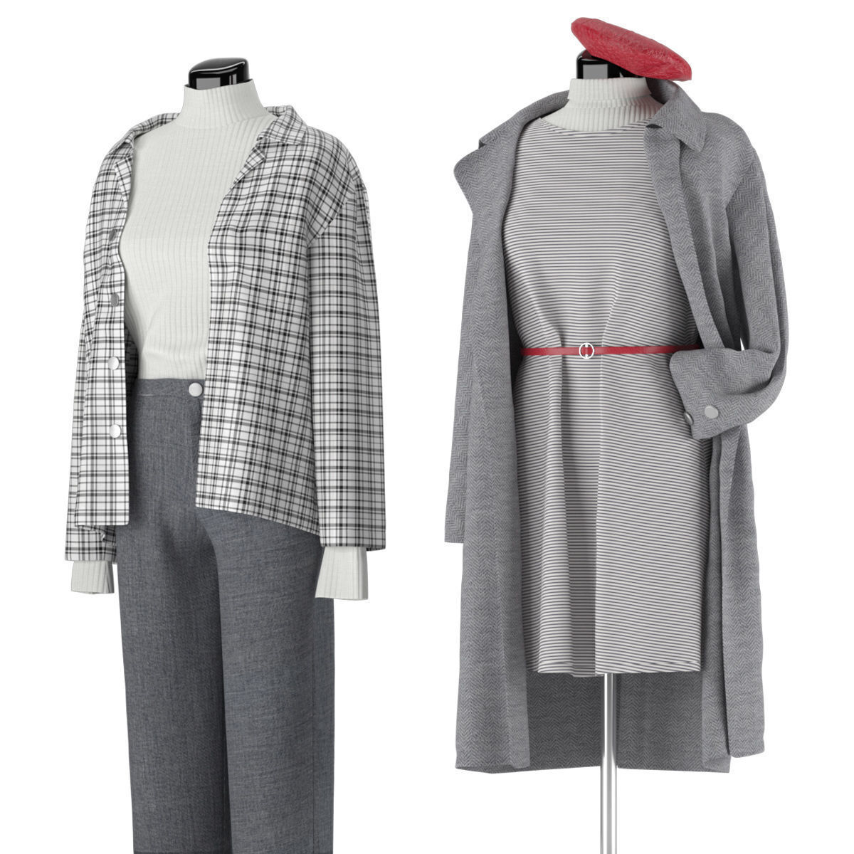 Mannequin Set Vol 003 Low-poly 3D model_3