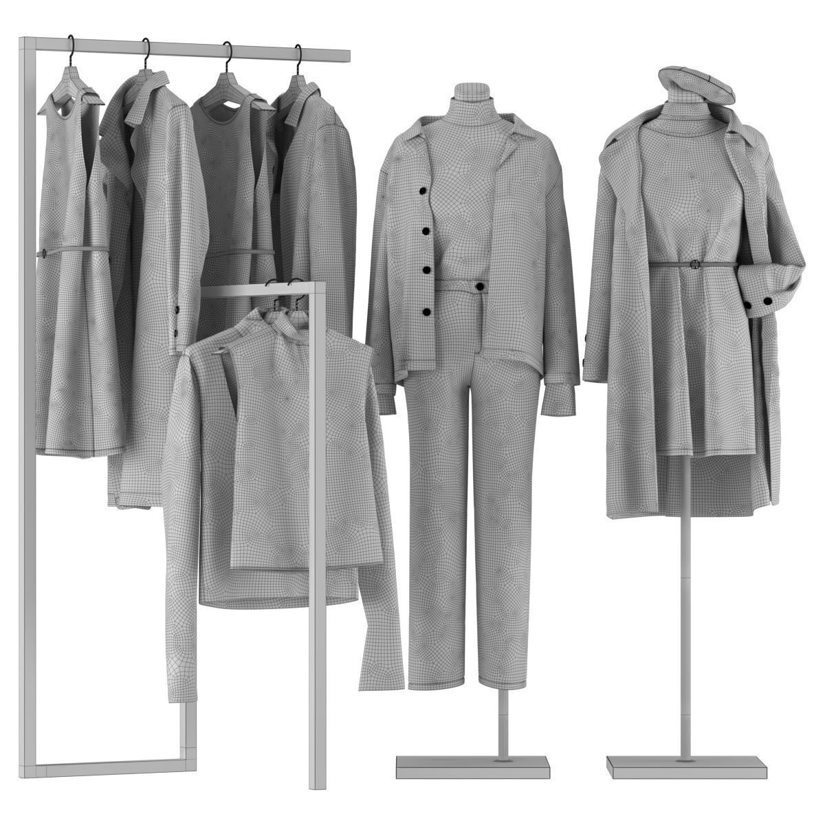 Mannequin Set Vol 003 Low-poly 3D model_6