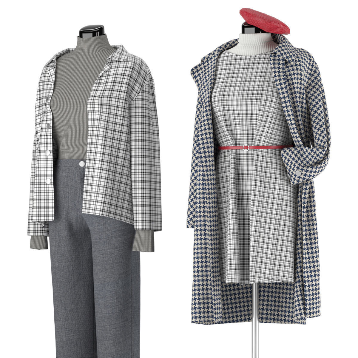 Mannequin Set Vol 003 Low-poly 3D model_4