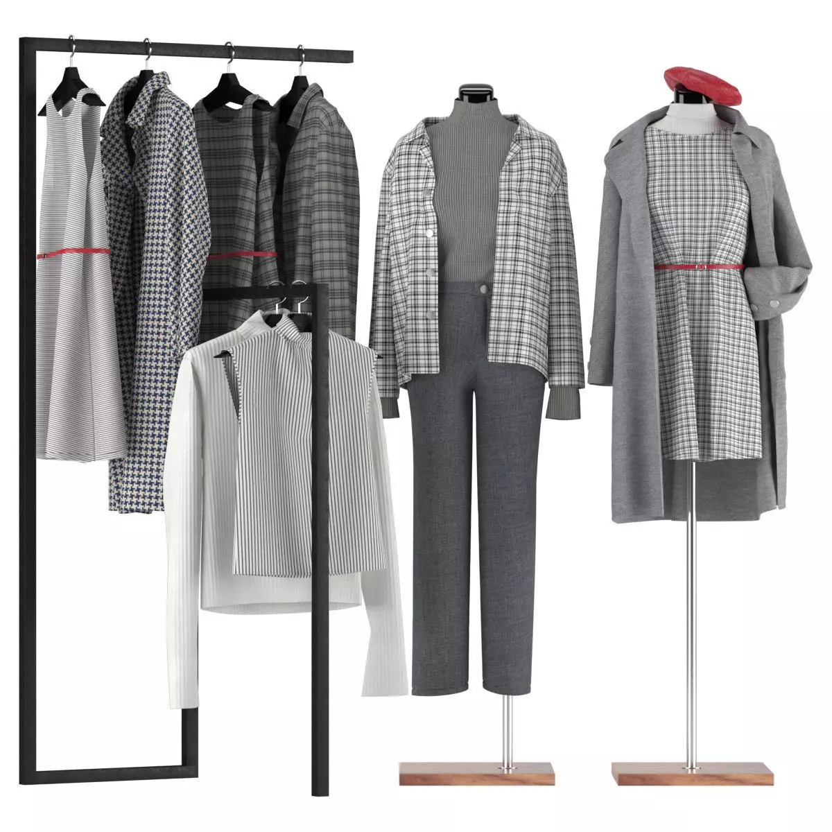 Mannequin Set Vol 003 Low-poly 3D model_0