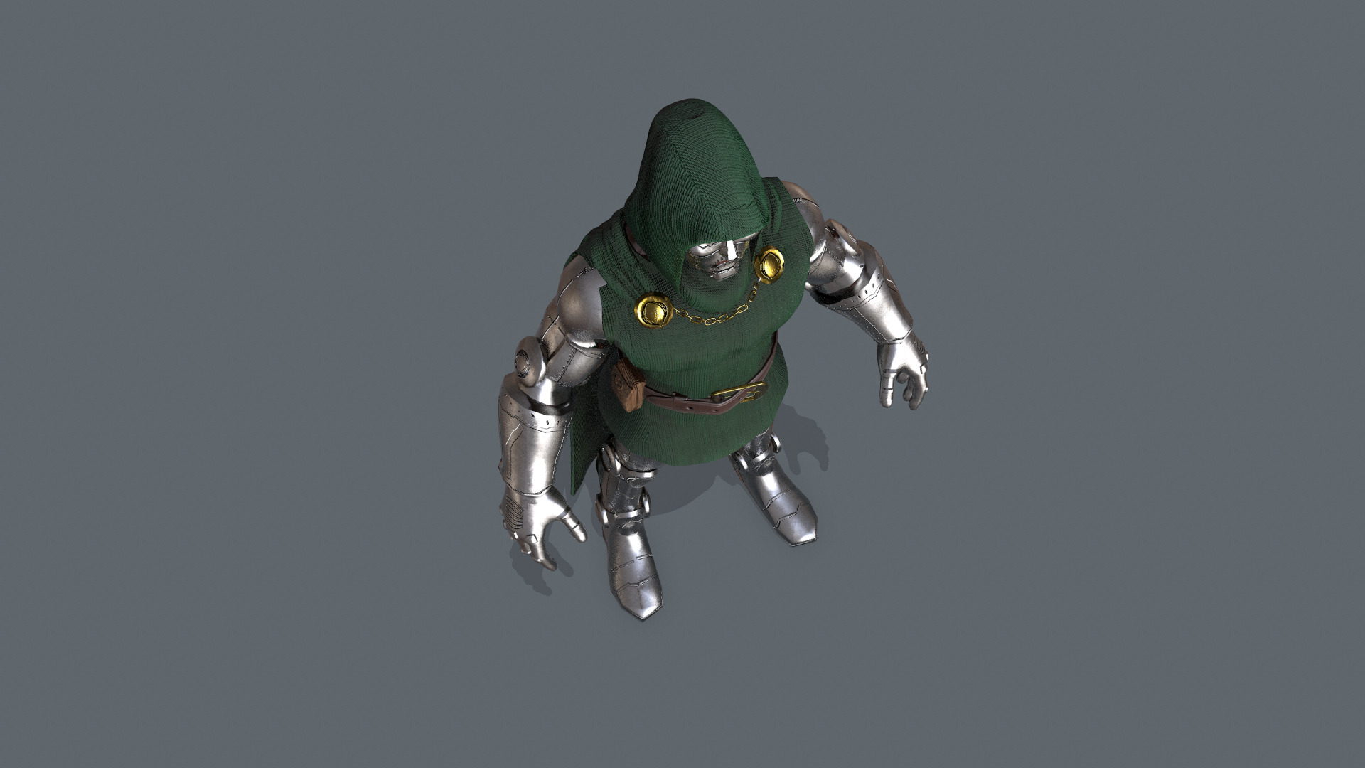 Dr Doom Low poly 3d Model Low-poly 3D model_7