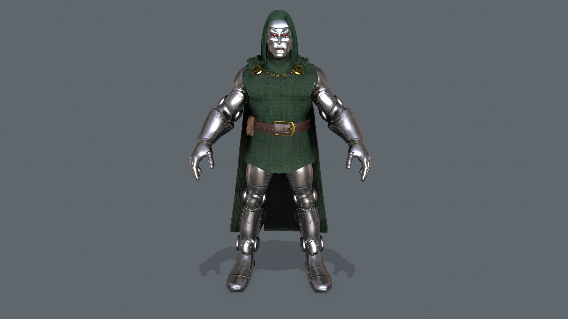 Dr Doom Low poly 3d Model Low-poly 3D model_1