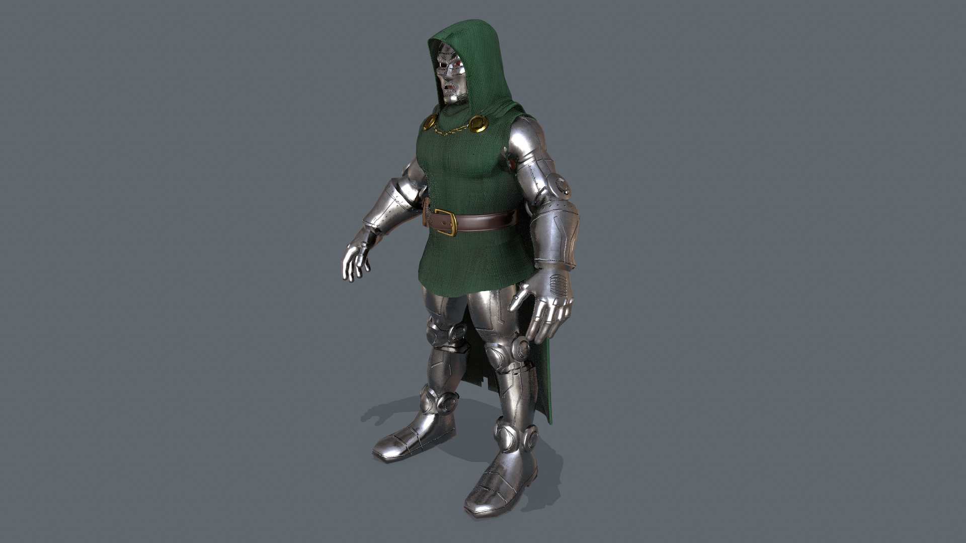Dr Doom Low poly 3d Model Low-poly 3D model_2