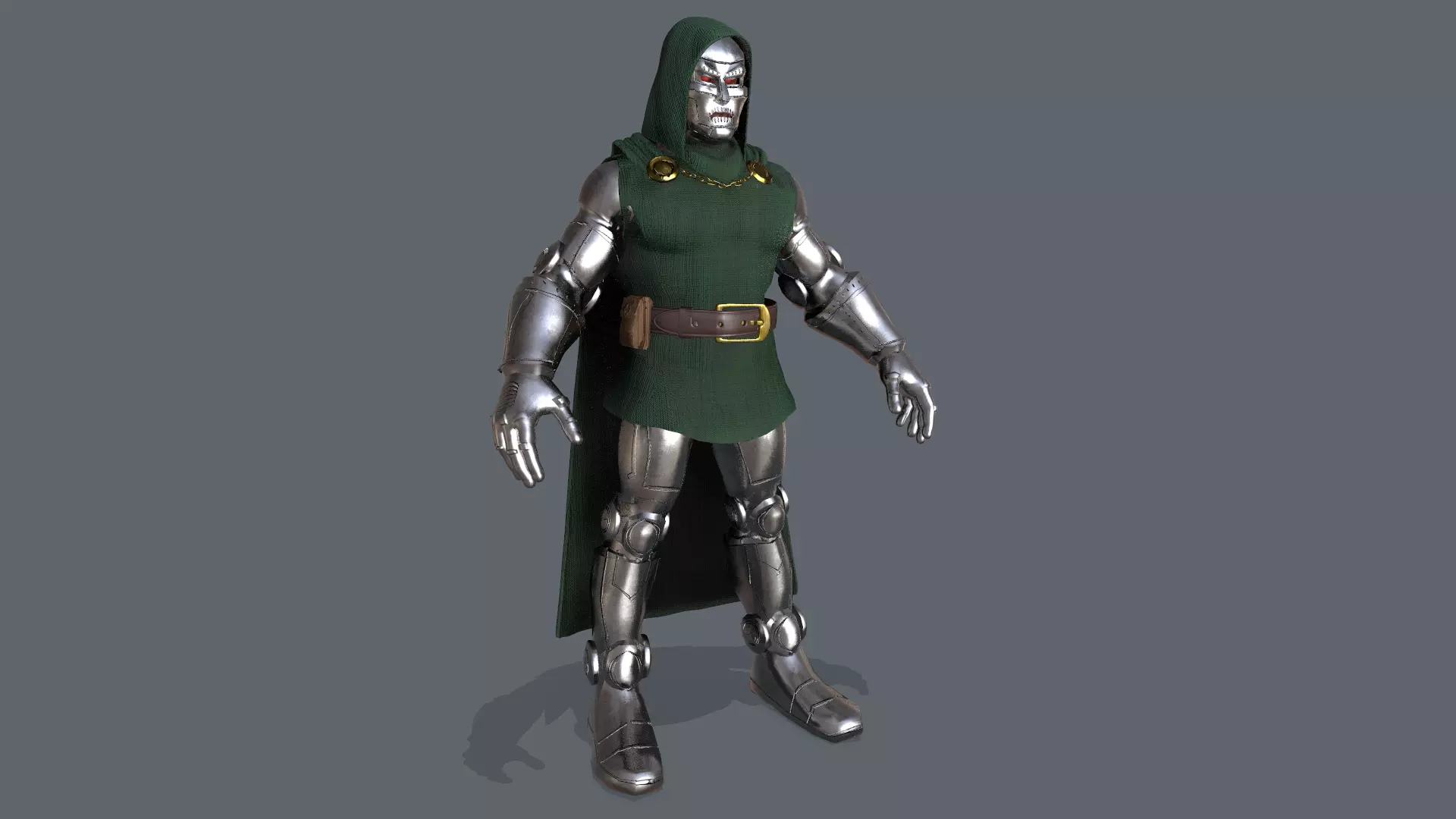 Dr Doom Low poly 3d Model Low-poly 3D model_0
