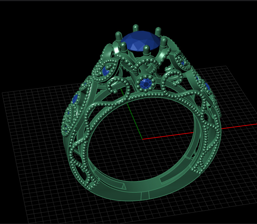 Beaded Solitaire Ring 3D print model_8