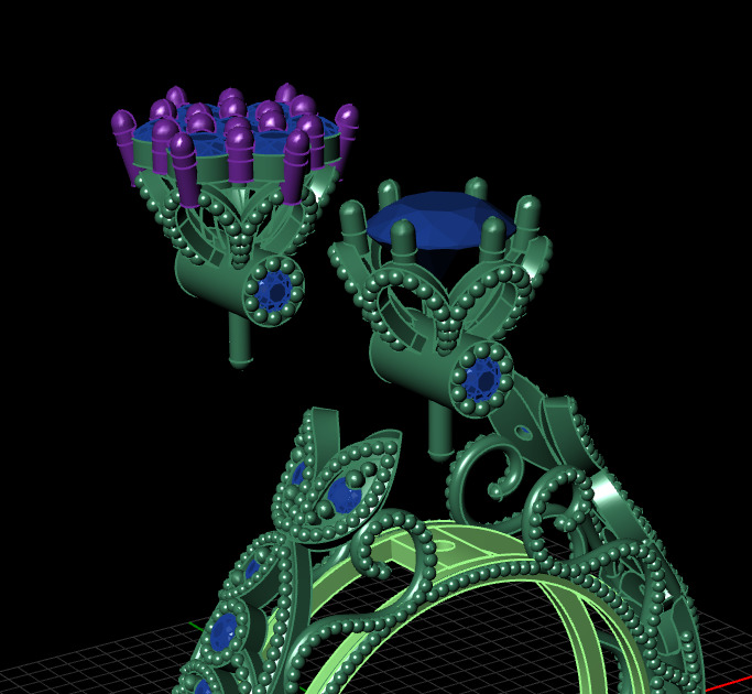 Beaded Solitaire Ring 3D print model_14