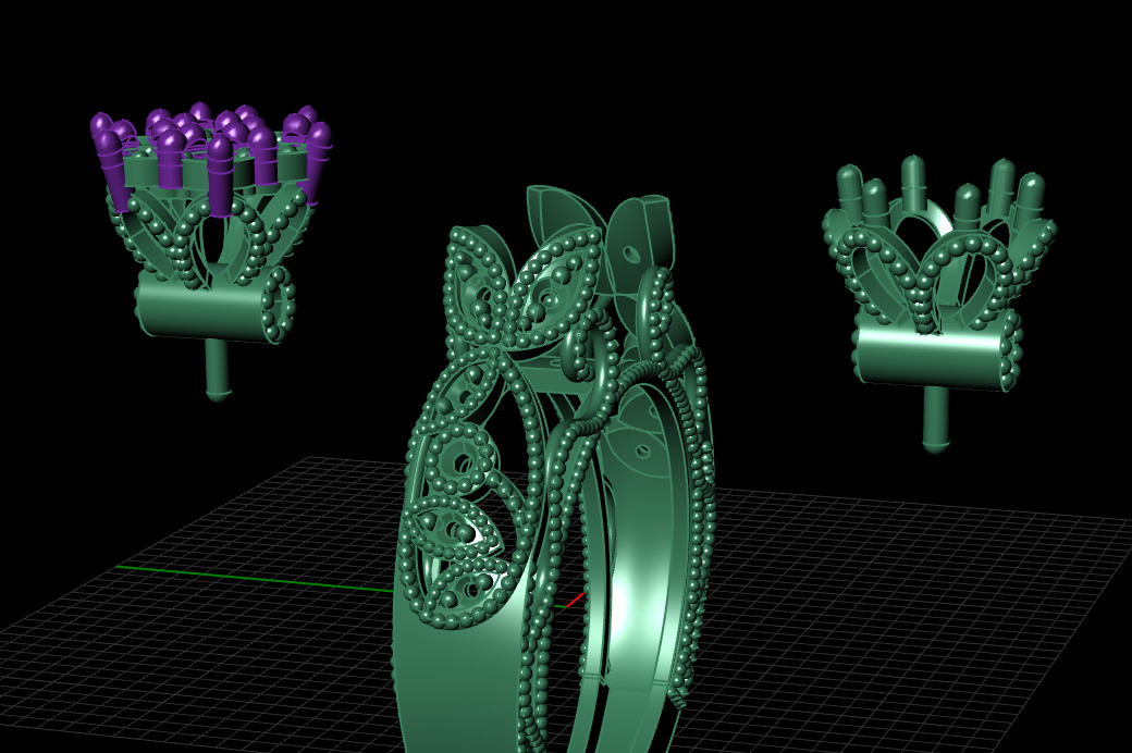 Beaded Solitaire Ring 3D print model_15