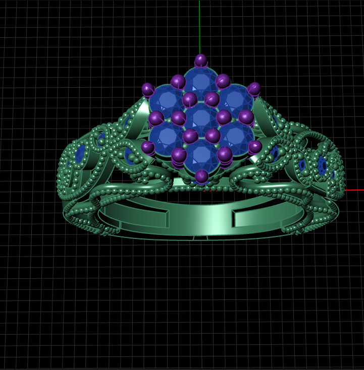 Beaded Solitaire Ring 3D print model_7